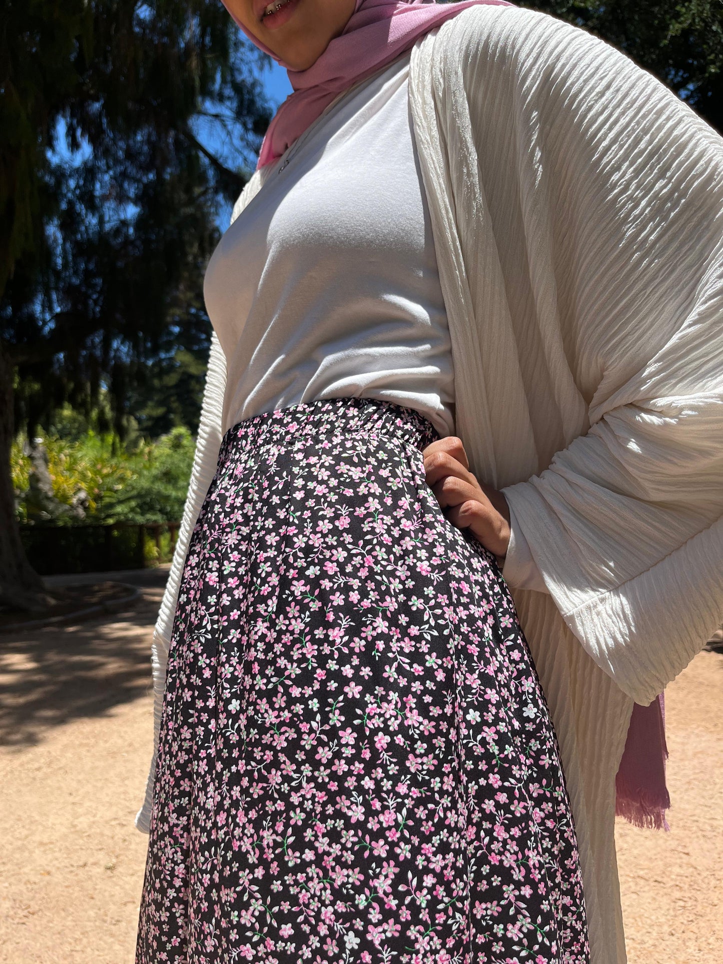 Pink Floral Skirt