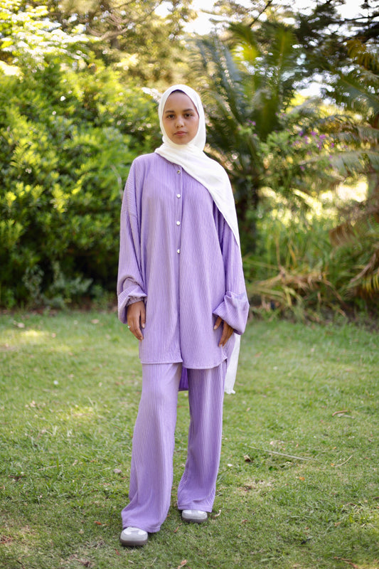 PRE-ORDER Purple Breezy Shirt set